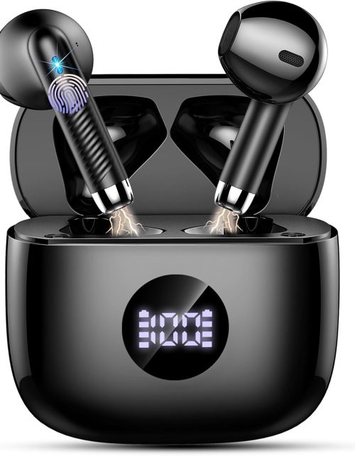 Wireless Earbuds, Bluetooth Headphones 5.4 HiFi Stereo, in Ear Earphones with 4 ENC Noise Cancelling Mics, 40H Playtime Ear Buds with Mini Case, IP7 Waterproof Headset with LED Display, USB C Charging